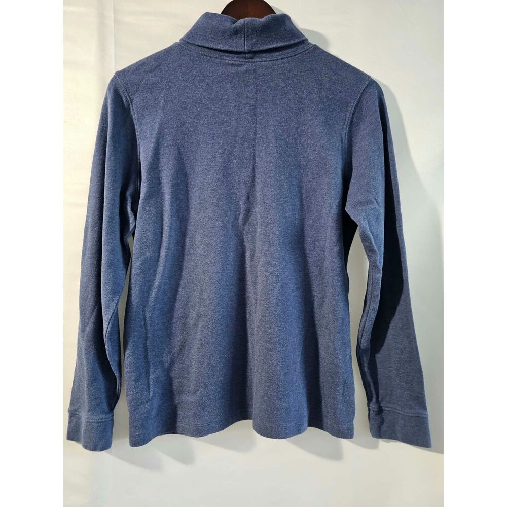 Preppy L.L.Bean Blue Cotton Turtleneck Long Sleeve Shirt Size M